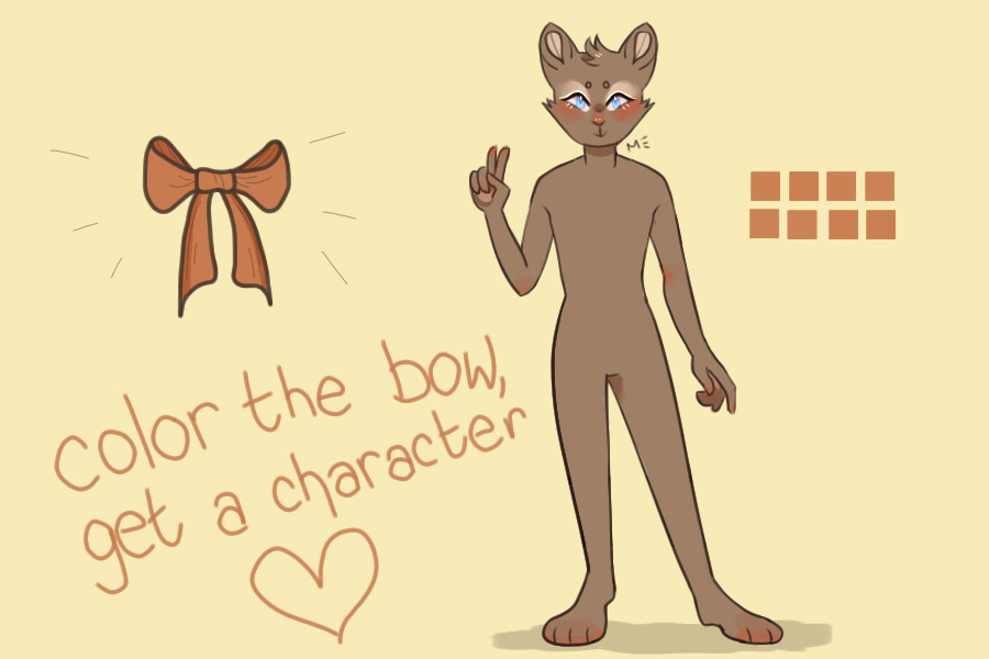 color the bow, get a character