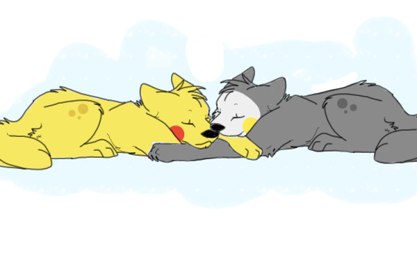 Pikachu & Emolga Dogs Napping