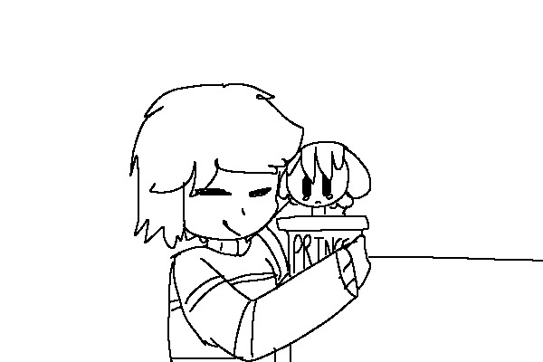 hugging a flower