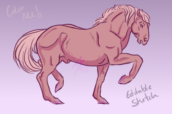 Tippy Toe- editable stallion sketch!