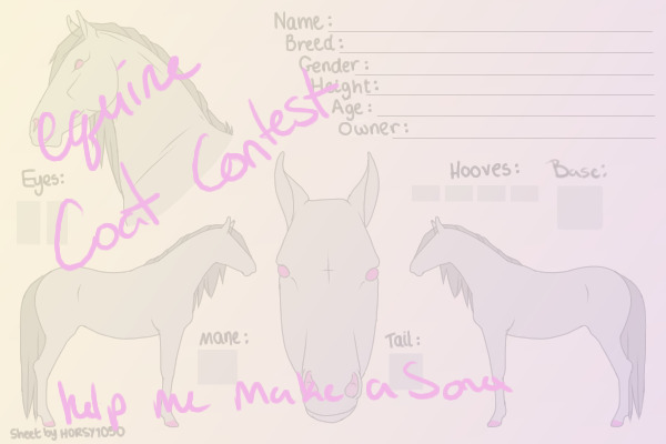 Due date extended-Equine Coat Contest- help me make a sona!