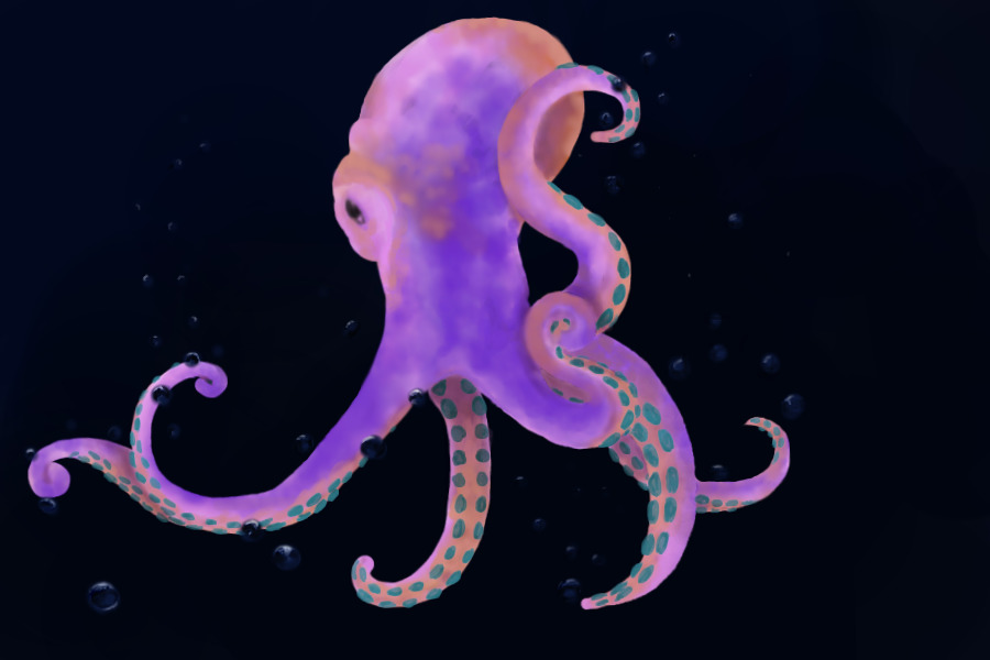Bio-luminescent octopus