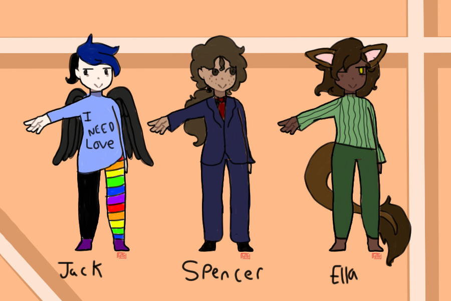 my OCs (two are just made, one isnt
