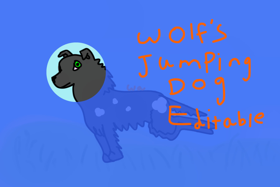 Wolf's Jumping Dog Editable