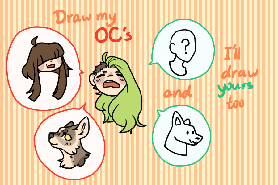 draw my OC's and I'll draw your OC's