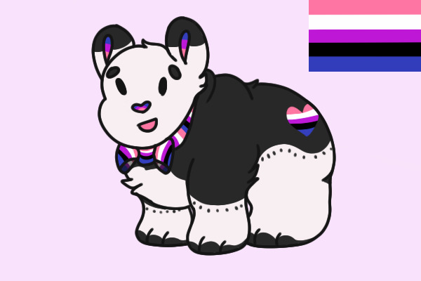 pride adopt #6 - genderfluid panda!!