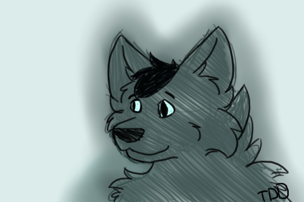 Blue Wolf Doodle