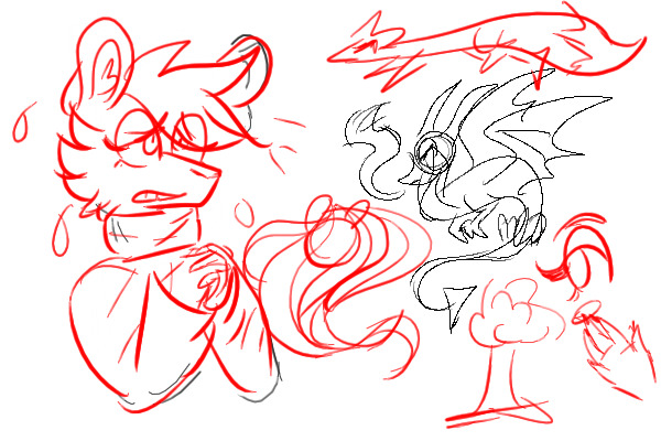 doodles but in red