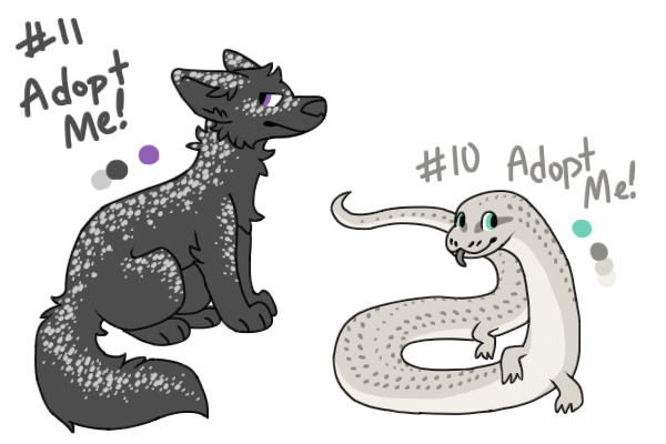 Inktober Adopts: Day 10 and 11