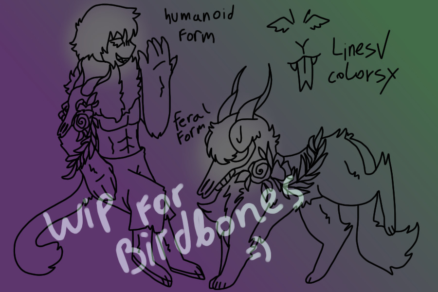 wip character for BirdBones :)