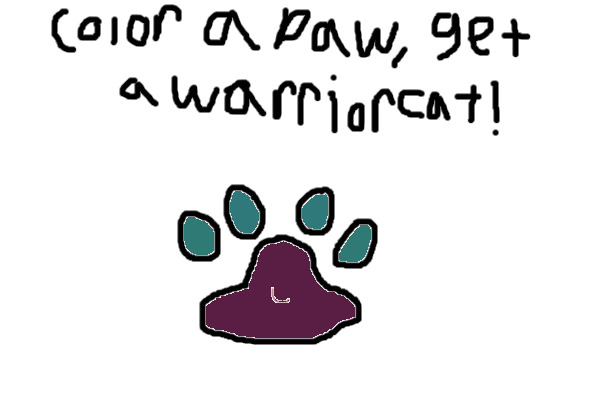 colour a paw for warrior cat oc