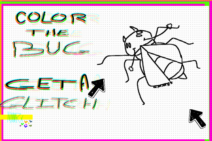 color the bug for a glitchy character