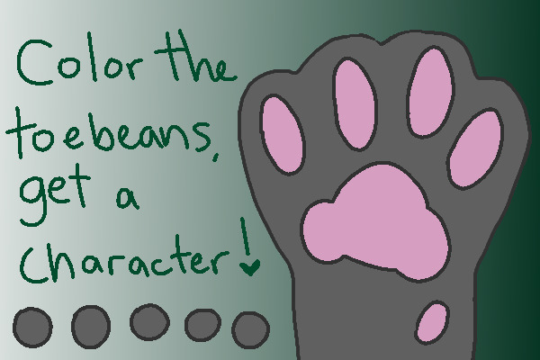 Color the toe-beans, get a character! CLOSED