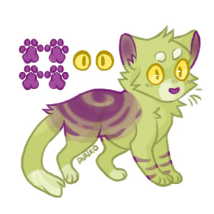 green n purble kitty