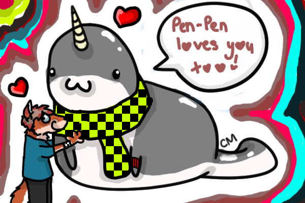 Richu and her loving, blubber filled companion Pen-Pen