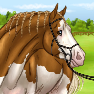 Curious horse editable
