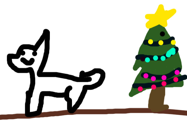 My cat by HIS Christmas tree
