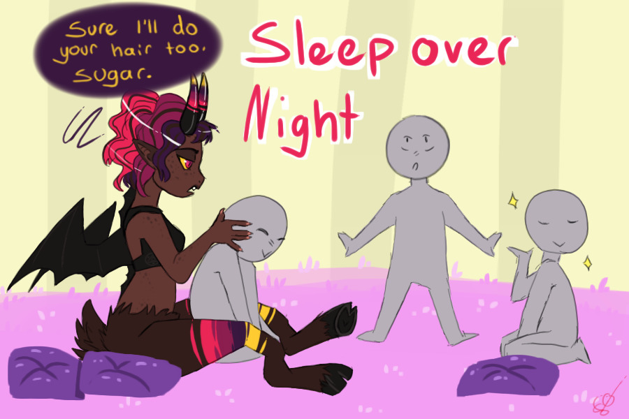 Draw your characters here - Sleepover
