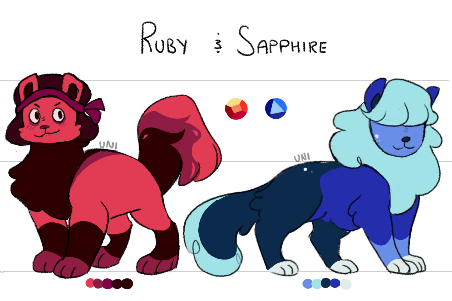 Ruby & Sapphire - SU Cat Designs