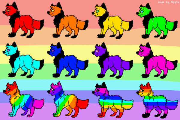 Rainbow pups