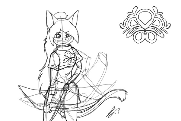 sketchy person with a bow