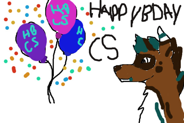 first drawing, happy bday cs