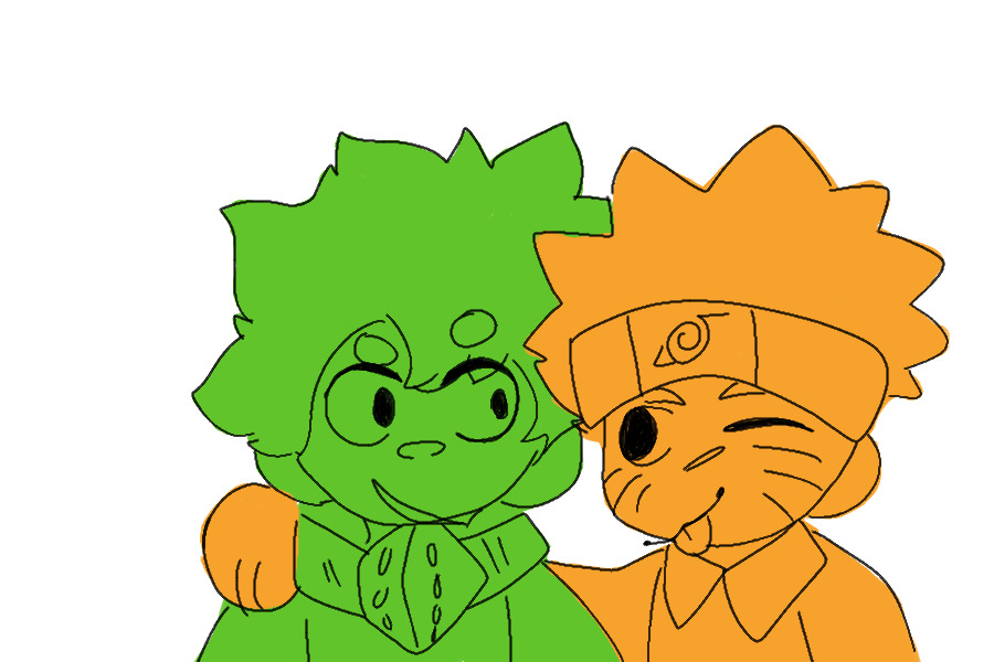 orange and green