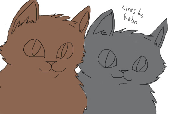 Two Cats Lineart