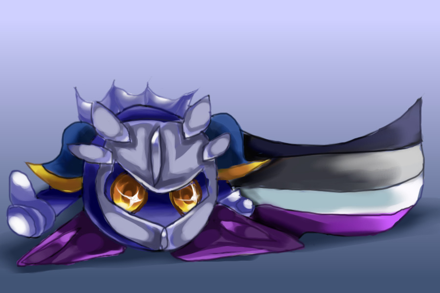 Meta Knight but his cape is the Ace flag