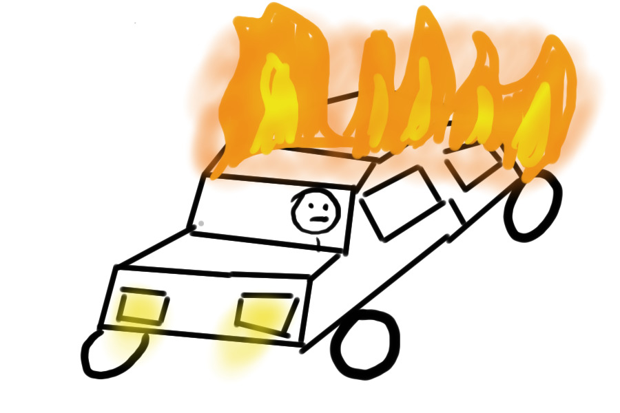 burning car