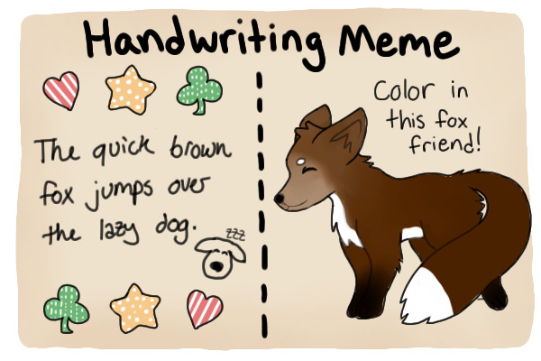 Handwriting Meme + Fox Friend