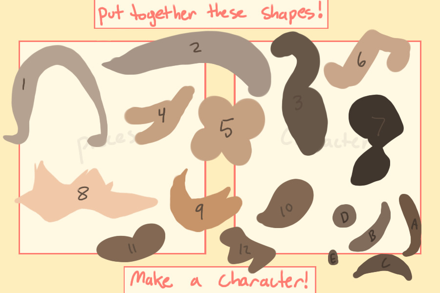 take some shapes -> make a character