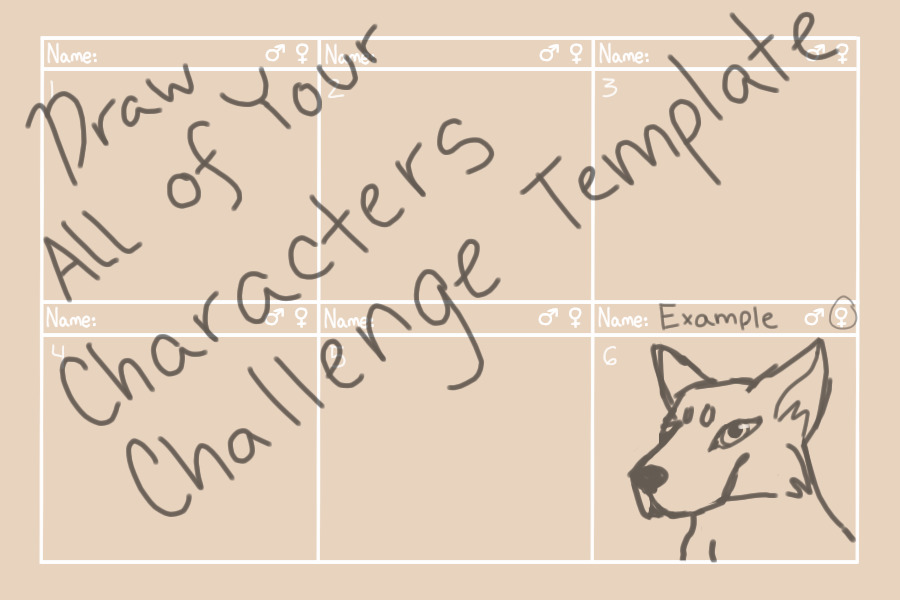Draw All of Your Characters Challenge Template