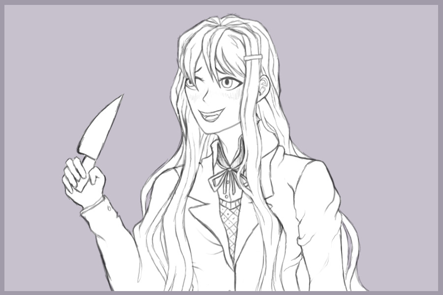 girl,, with knife