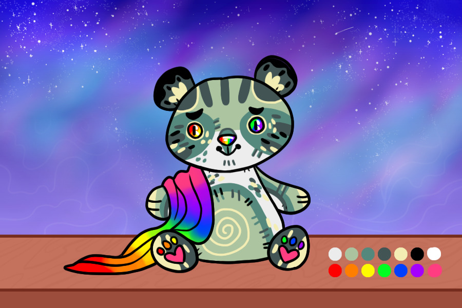 Lambicorn Teddy #3 | rainbow raccoon?