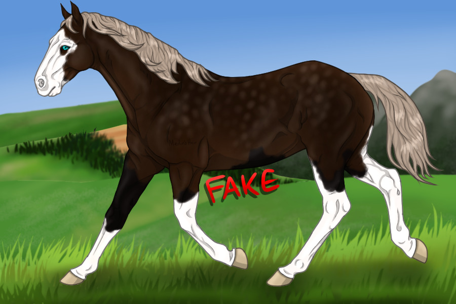 FAKE: Sol Mustang #0001: Silver Dapple Black Lun Splash