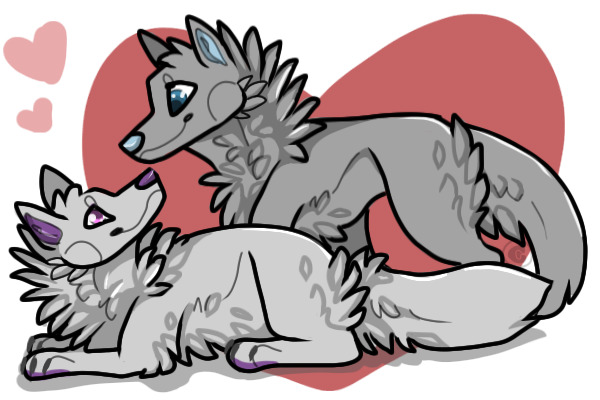 Wolf couple- Valentine's Day Lines