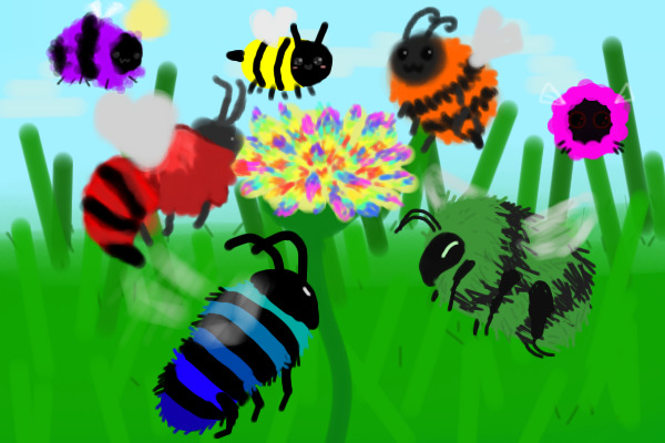 bees in all colors