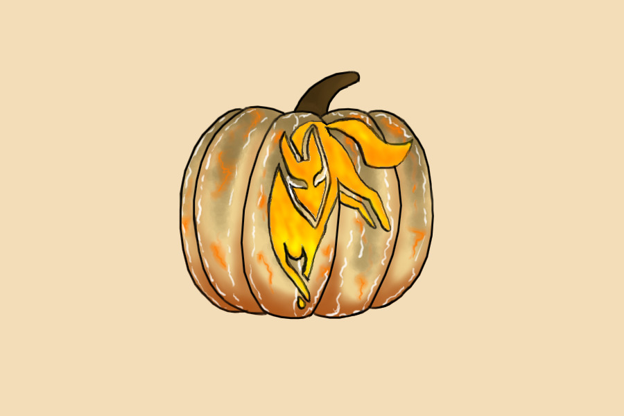 Flame Kitsune Pumpkin