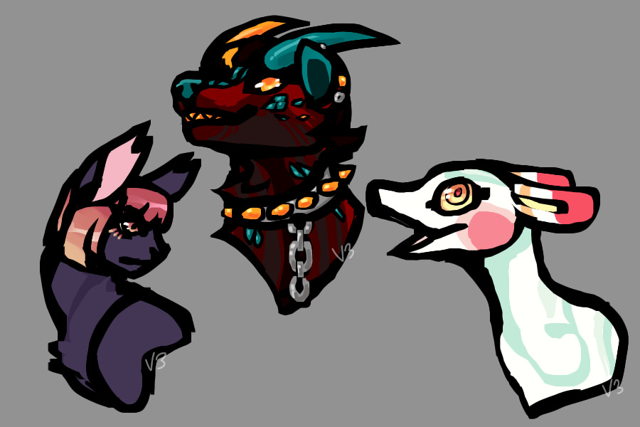 3 busts sanrioirl, Dollteeths, Shisou