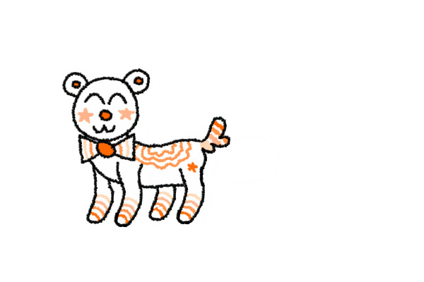 orange and white dog