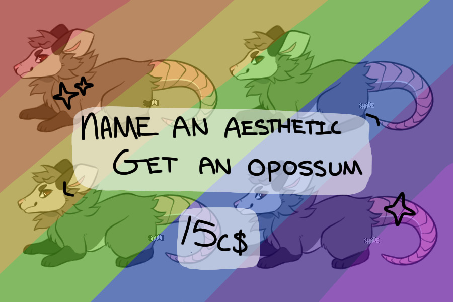 name an aesthetic - get an opossum - 0/4 slots