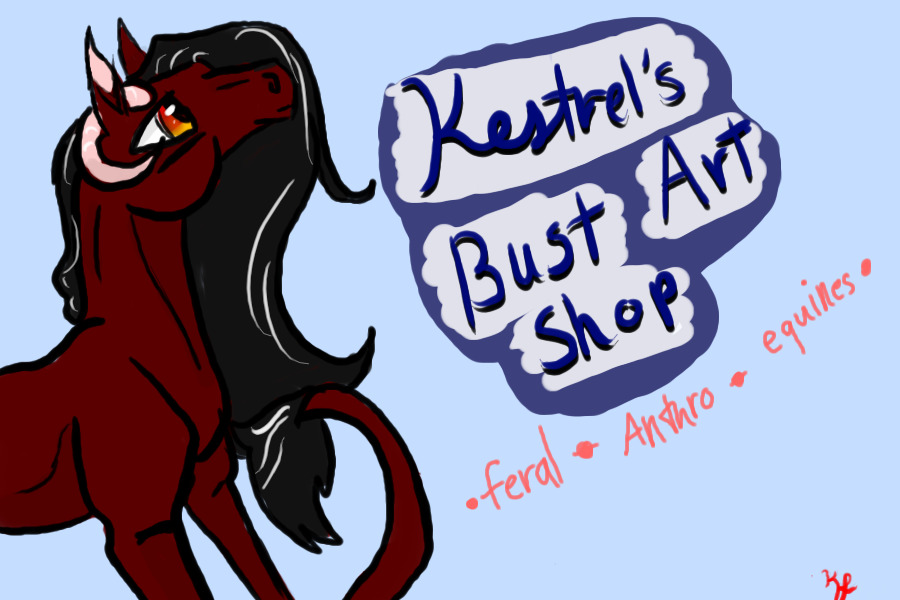 Kestrel’s Bust Art shop- Open!
