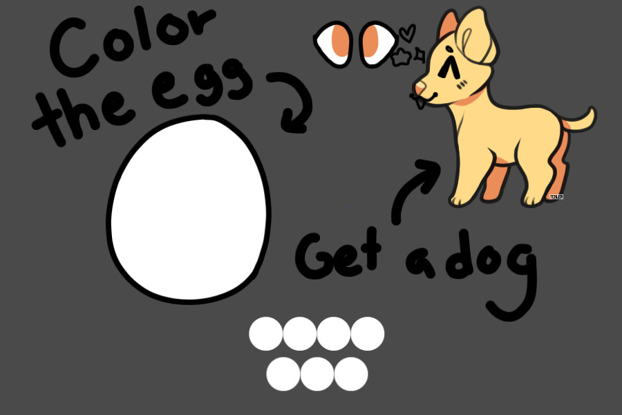 color the egg get a dog!