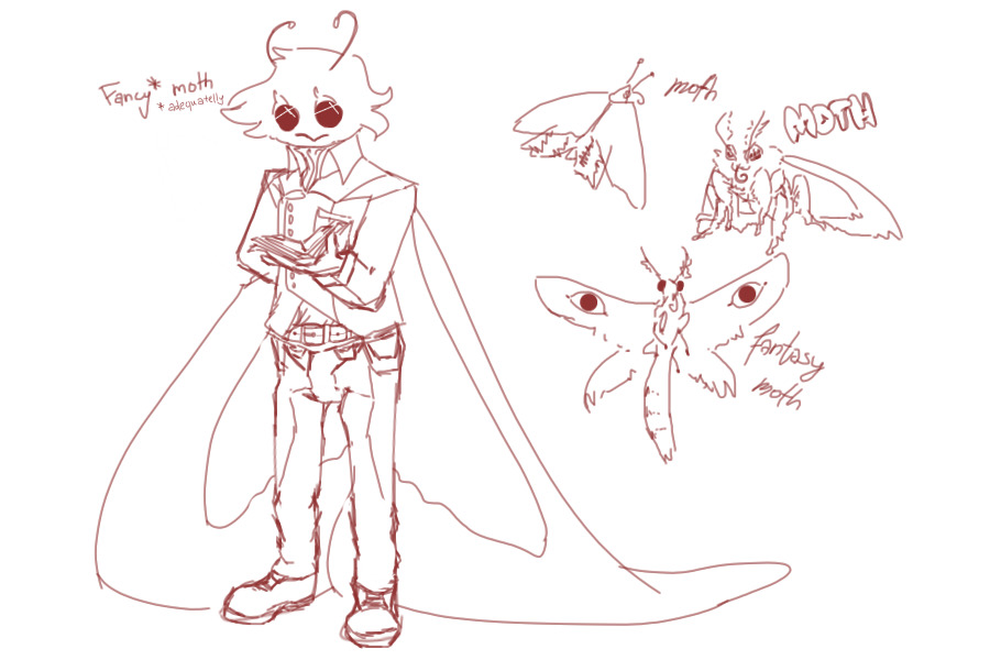 (sketch) Moths fly by