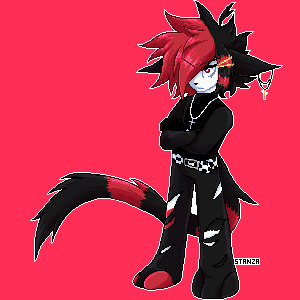red and black