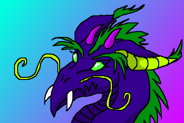 pixel monster dragon head