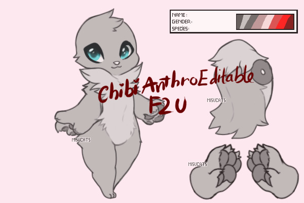 Chibi Anthro Sheet Editable | F2U