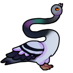 a long (chuckable) pigeon
