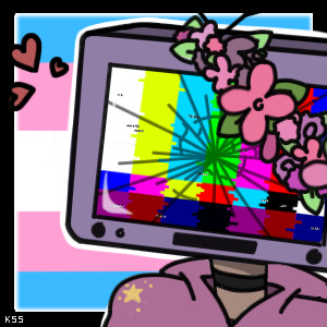 TV head coloured in